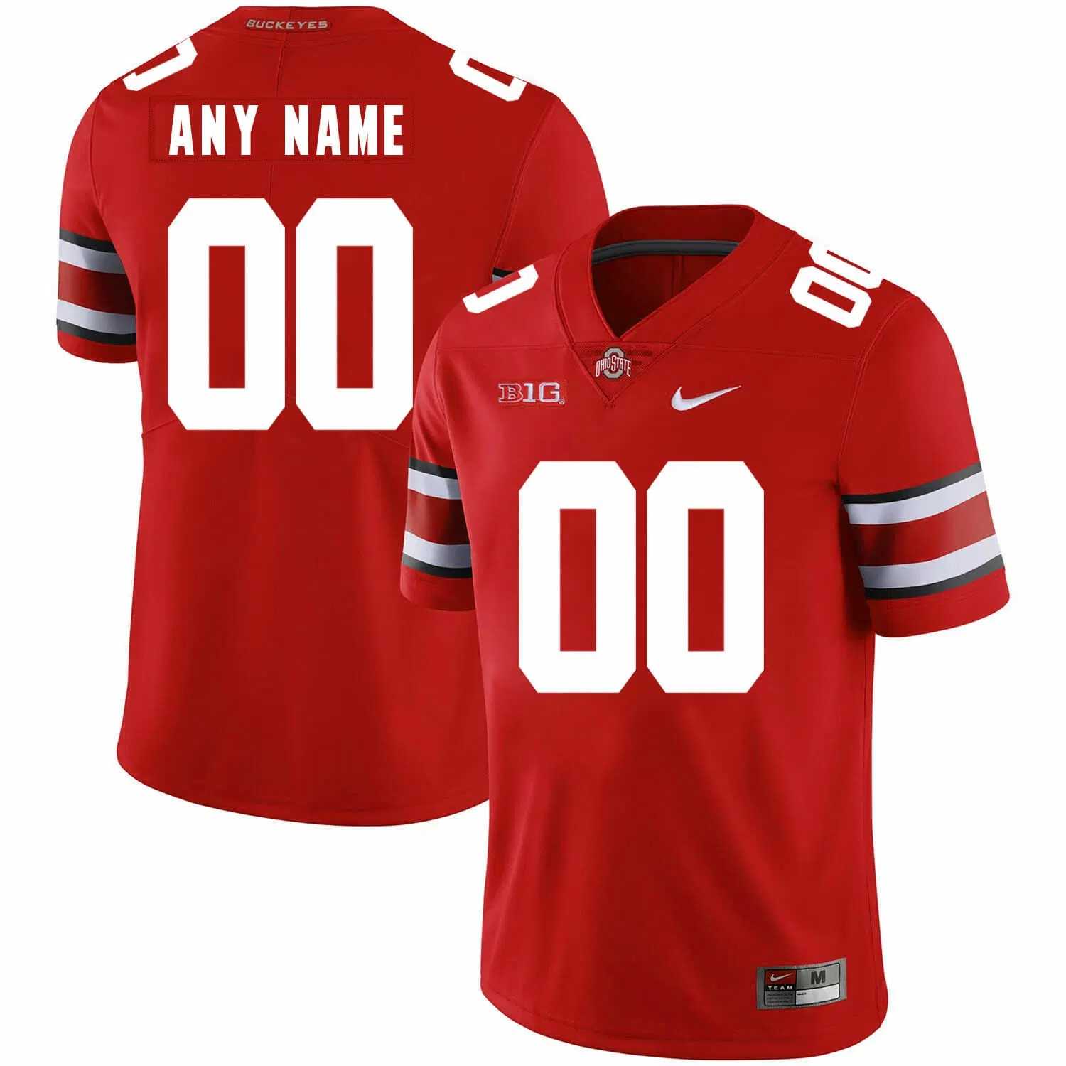 Mens Ohio State Buckeyes Active Player Custom Red With Big Patch College Stitched Jersey